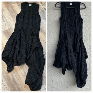 LUNO LUZ Dress Women Medium Stripe Lagenlook Artsy Art To Wear Whimsigoth